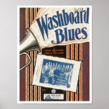 Die Waschbrett-BluesVintage Songbook-Abdeckung Poster