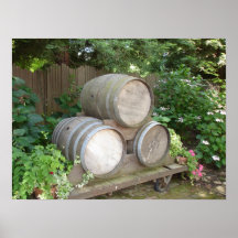 Die Wein-Fässer in Nordkalifornien Plakat