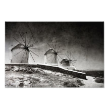 Die Windmühlen von Mykonos 2 - Druck Photo Druck
