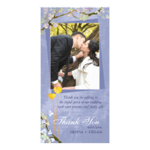 Die zwei Herz-blaue Blumenhochzeit danken Ihnen Fo
