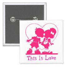 Dieses ist Liebe-Jungen-u. Mädchen-Kuss-Valentinst Anstecknadelbutton