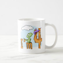 Dino-Spaß-4. Geburtstag Kaffee Tassen