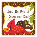 Dinosaurier-Grabungs-Geburtstags-Einladungen
