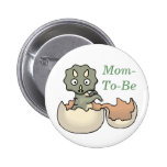 Dinosaurier in einem Ei-Babyparty-Mamapin-Knopf Button