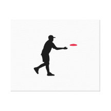 Disc golf player stretched canvas print