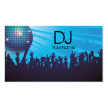 Disco-Ball - DJ-Geschäft Karte-Blau Visitenkartenvorlagen