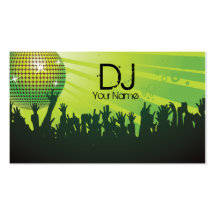 Disco-Ball - DJ-Geschäft Karte-grün Visitenkarten Vorlagen