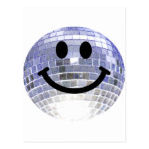 Disco-Ball-smiley Postkarte