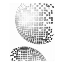 Disco-Ball-Spaß-Retro Postkarte