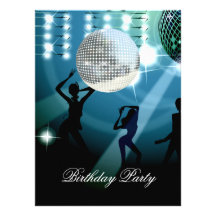 Disco-Retro Geburtstags-Party Einladung