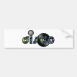 Disco-Tanzen widergespiegelter Ball und Vinylaufze Auto Aufkleber