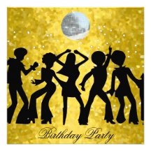 Discosiebziger jahre Geburtstags-Party Einladung