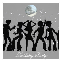 Discosiebziger jahre Geburtstags-Party Einladung