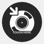 DJ-Touch hier Runder Aufkleber