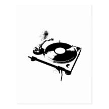 DJ-Turntable Postkarten