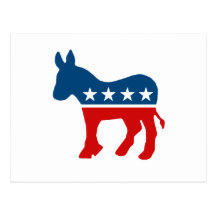 DNC - DEMOKRAT - ESEL POSTKARTE