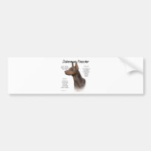 Dobermannpinscher-(roter) Geschichtsentwurf Auto Aufkleber