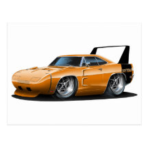Dodge Daytona Orangen-Auto Postkarte