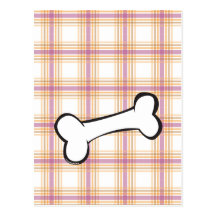 Dogbone mit Tartan-Hintergrund - Postkarte