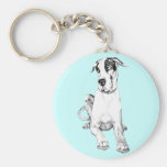 Dogge-schmollender Harlekin Schlüsselanhänger