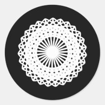 Doily. Weißes Spitzekreisbild Sticker