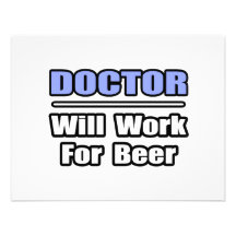 Doktor… arbeitet für Bier Personalisierte Einladungen