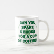 Dollars der Reserve 5 für Kaffee Kaffee Tasse
