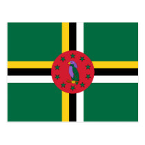 Dominica-Flaggen-Postkarte postkarten
