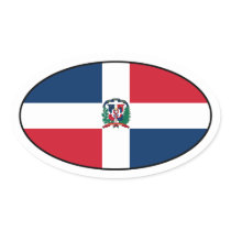 Dominikanische Republik-Flaggen-Oval-Aufkleber aufkleber