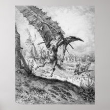Don Quichote und die Windmühlen Posterdrucke
