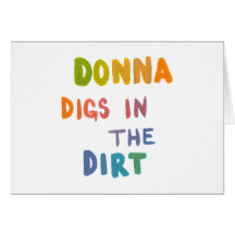 Donna gräbt in der Schmutzspaßkunst-Wortgartenarbe Karten