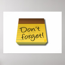 Don't Forget Notepad Poster
