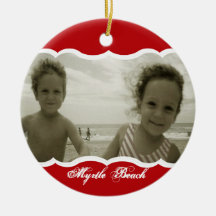 Doppelfoto-Rot Weihnachtsbaum Ornament