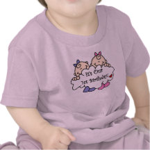 Doppelmädchen-erster Geburtstag Tshirt