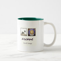 Doppelseitige Kaffeetasse des obskuren Songbookent
