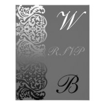 Doppelte Monogramm-Hochzeit UAWG Karte Einladung