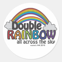 Doppelter Regenbogen aller über dem Himmel Stickers
