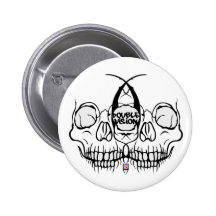 Doppelter Visions-Schädel Anstecknadelbutton