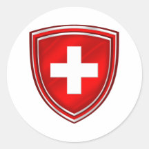 Doppeltes Schild Schweizer Emblem für De Schweiz Stickers