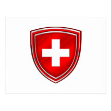 Doppeltes Schild Schweizer Emblem für De Schweiz Postkarte