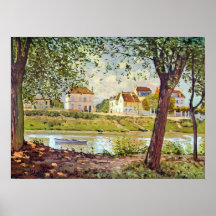 Dorf auf den Banken der Seines durch Alfred Sisley Plakate