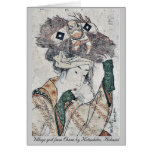 Dorfmädchen von Ohara durch Katsushika, Hokusai Grußkarte