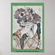 Dorfmädchen von Ohara durch Katsushika, Hokusai Posterdruck