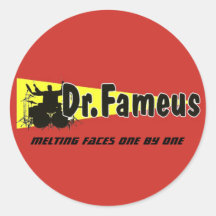 dr.fameus photoshoped deutlich und schmolz Gesicht Runde Sticker