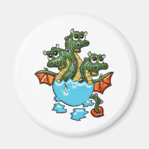 Drache-Dreiergruppe-Ausbrüten Kühlschrankmagnete
