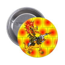 Drache-Soldat Anstecknadelbutton