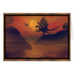 Drache-Sonnenuntergang-Karte