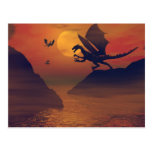 Drache-Sonnenuntergang-Postkarte
