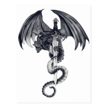 Drache-u. Klinge-Postkarte