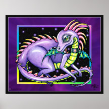"Draco-" niedliches Baby-Regenbogen-Drache-Plakat